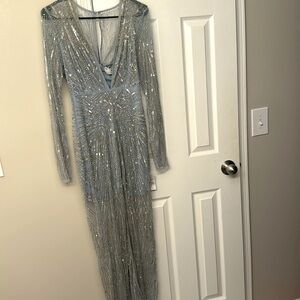 ASOS Edition sequin dress. Color: silver/blue. Size: 4